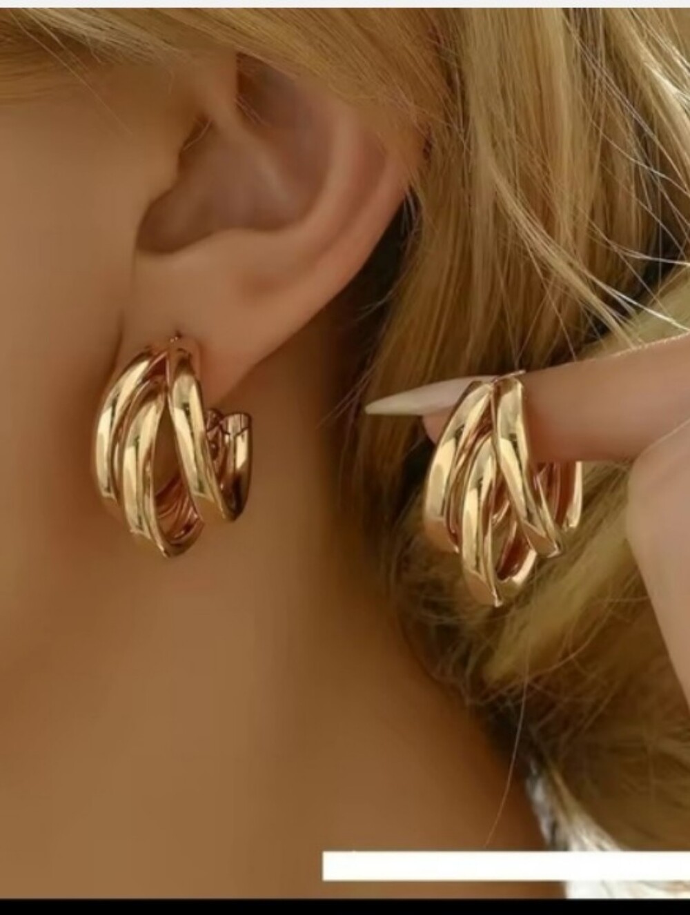 Gold Hoop Earrings Twisted Women's New Jewelry G33